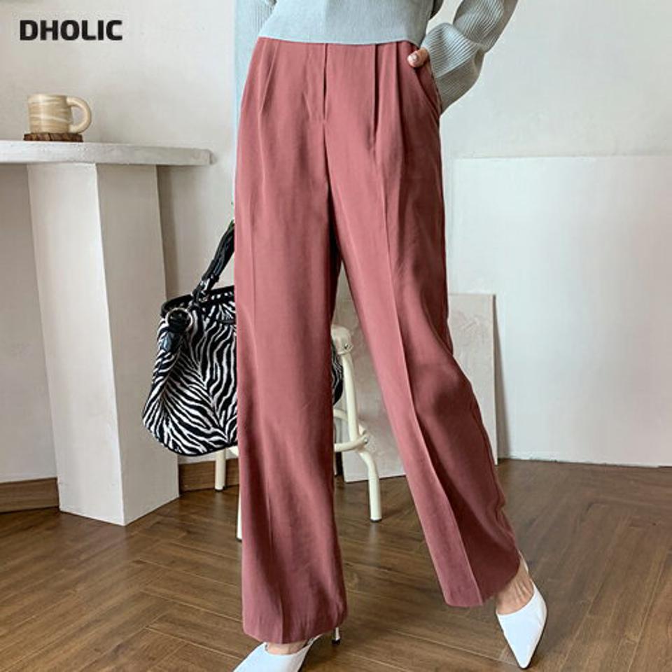 ピンタックワイドパンツ・全4色・t62697 レディース 【pt】韓国 ファッション ボトムス ロング ロングパンツ ワイドパンツ ワイド ピンタック ゴム ベーシック ロング丈 ポケット 体型カーバー デイリー 無地 足長 美脚 秋 春