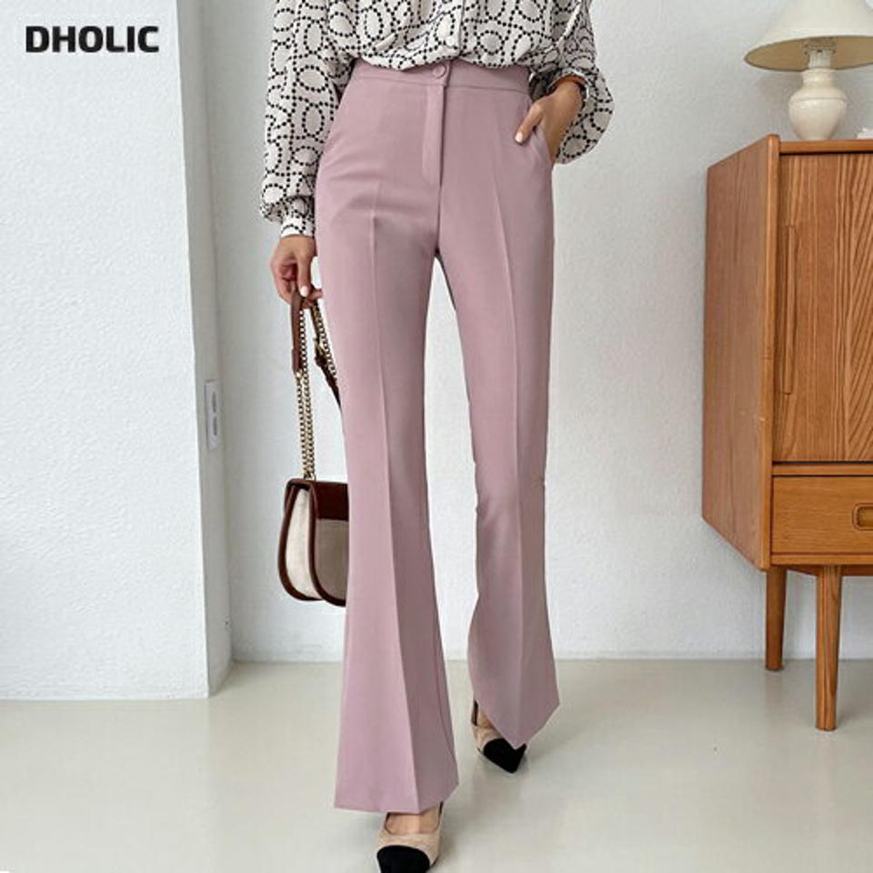 サイドスリットフレアスラックス・全3色・t58015 レディース 【pt】韓国 ファッション ボトムス ロング ロングパンツ スラックスパンツ スラックス フレア ロング丈 ポケット デイリー 体型カバー 無地 足長 美脚 秋 春