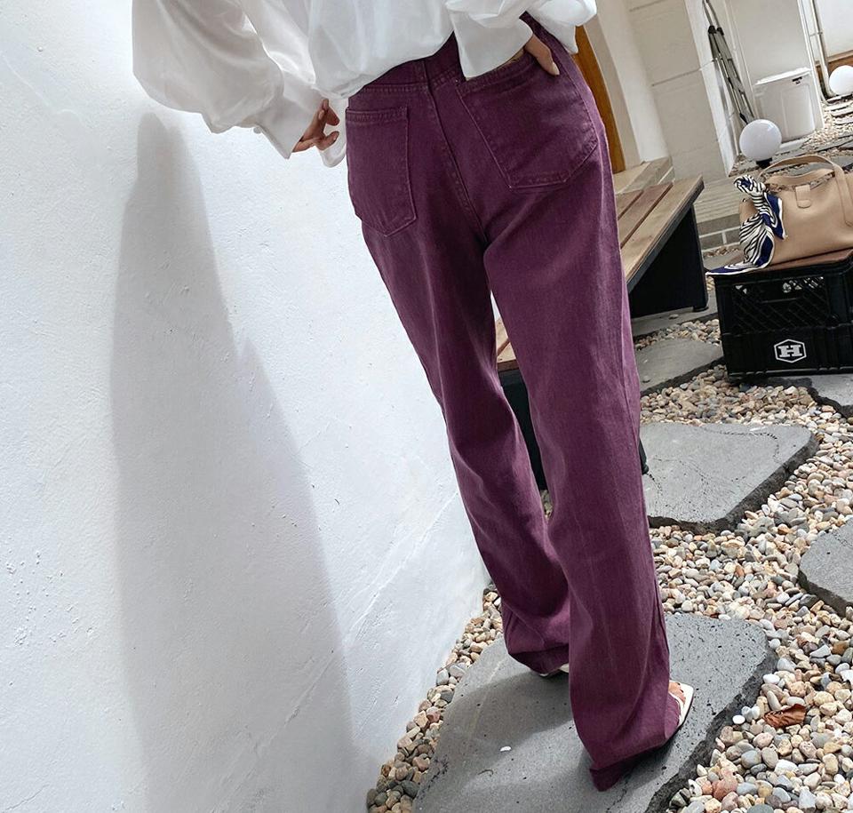 ウォッシュドカラーパンツ・全4色・t58008 レディース 【pt】韓国ファッション ボトムス ロング ロングパンツ カラーパンツ ビンテージ ウォッシュド カジュアル デイリー ロング丈 ポケット ストレートフォルム 体型カバー 無地 足長 秋 春