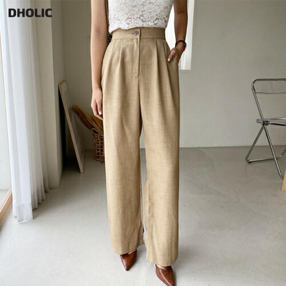 ツータックワイドスラックス・全3色・t62657 レディース 【pt】韓国 ファッション ボトムス ロング ロングパンツ ベーシック スラックス ストレートライン スタイリッシュ バック ゴム 無地 体型カーバー ワイドパンツ 足長 着痩せ 秋 春