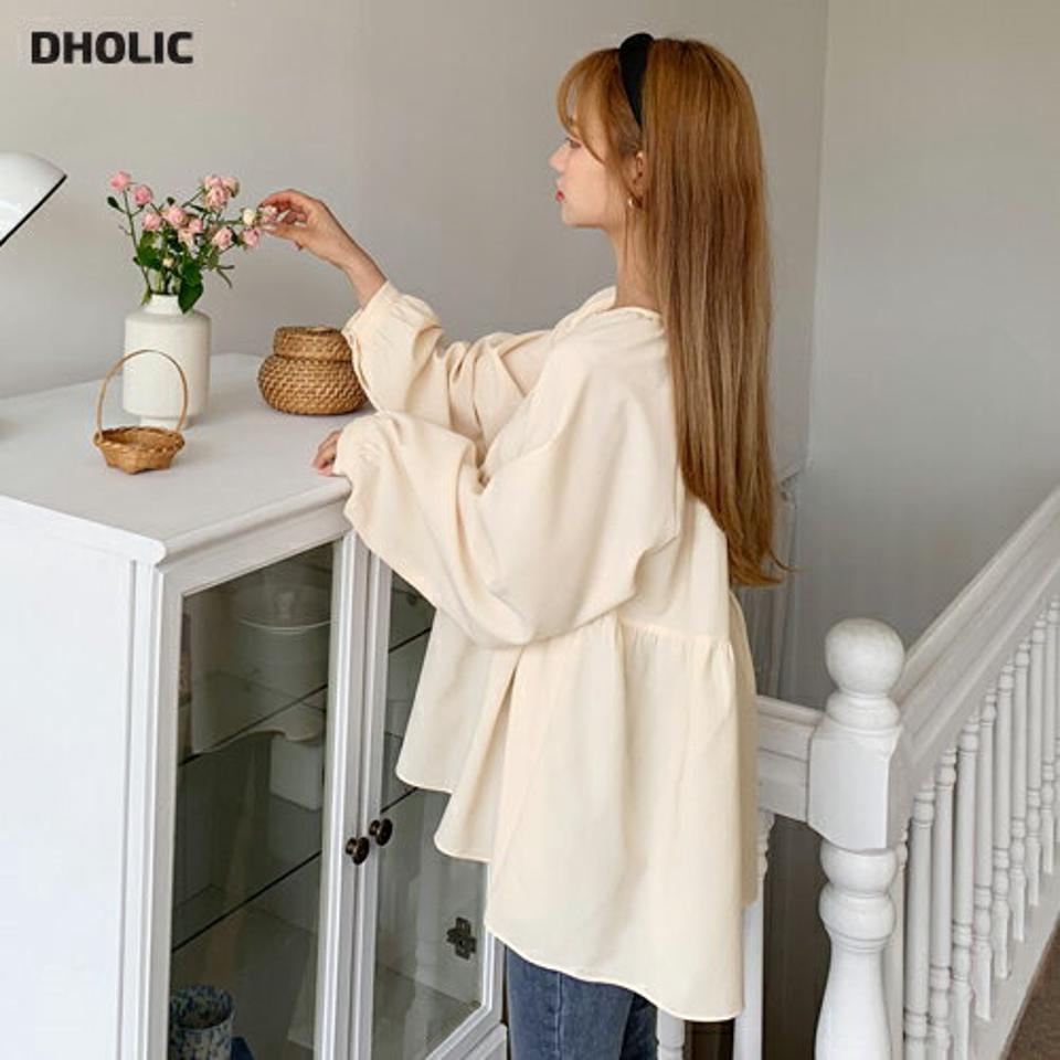 ラグランギャザーブラウス・全2色・t64885 レディース 【bl】韓国ファッション トップス ブラウス 長袖 シンプル ギャザー ガーリー ラウンドネック ラグランスリーブ フェミニン 上品 体型カバー 細身 ラブリー 春 秋 NIJU