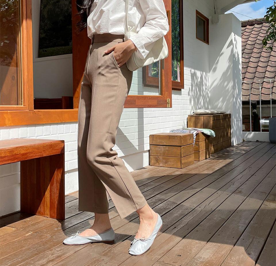 シークレットゴムスラックスパンツ・全3色・b00661 レディース 【pt】韓国ファッション ボトムス パンツ ロング ロングパンツ スラックスパンツ スラックス デイリー ゴム ポケット ベーシック 美脚 足長 細身 着痩せ 春 秋 NIJU