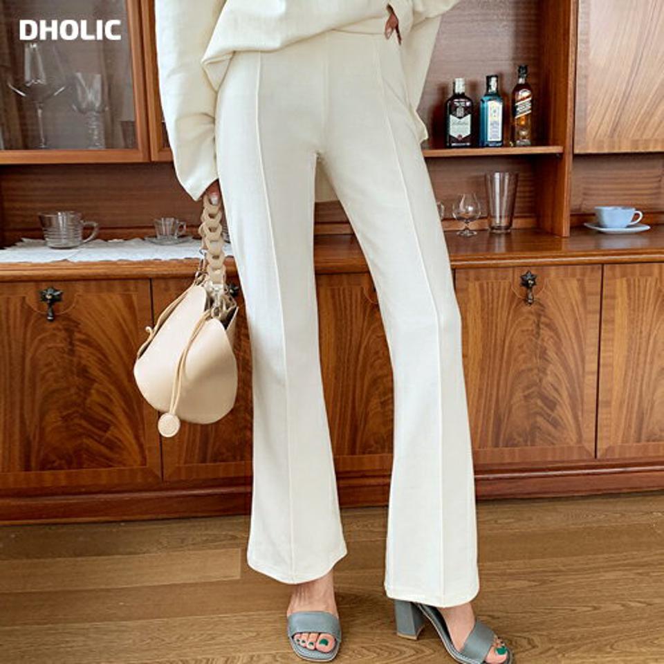 スウェットウエストゴムフレアパンツ・全3色・t65850 レディース 【pt】韓国ファッション ボトムス ロング ロングパンツ フレアパンツ ゴム ベーシック スウェット ハイウエスト 体型カバー ポケット カジュアル デイリー 足長 美脚 秋 春