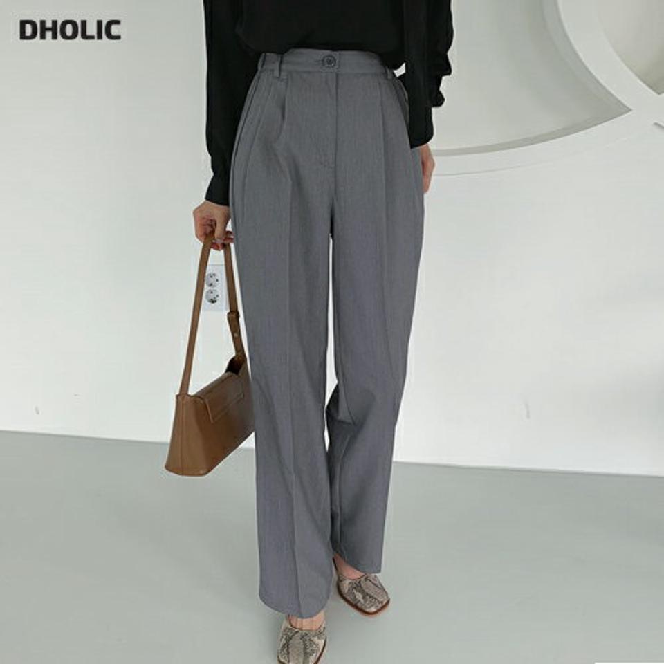 タックワイドスラックス・全3色・t65846 レディース 【pt】韓国ファッション ボトムス ロング ロングパンツ スラックスパンツ スラックス ワイド ゴム ベーシック 体型カバー ポケット オフィスカジュアル デイリー 足長 美脚 秋 春