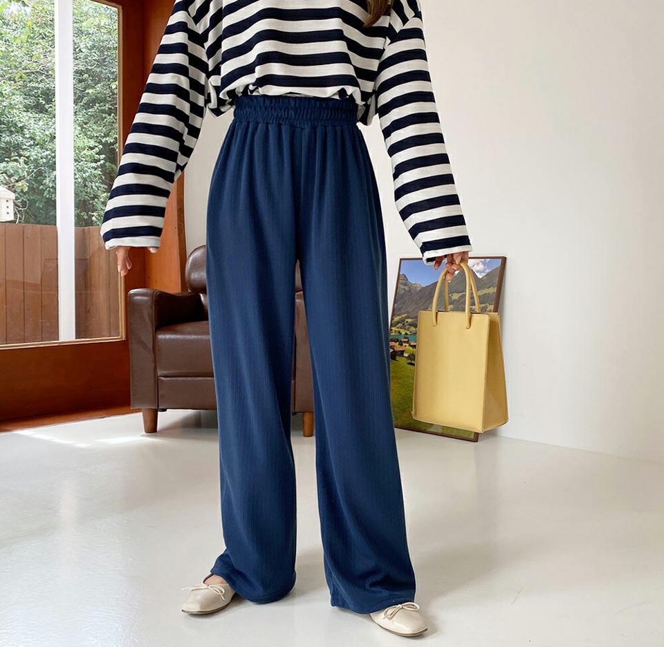 ストレッチウエストゴムパンツ・全4色・t00660 レディース 【pt】韓国 ファッション ボトムス パンツ ロング ロングパンツ ウエストゴムパンツ ウエストゴム ストレッチ ポケット ワイド ルーズ 無地 足長 細身 着痩せ 体型カーバー 春 秋 NIJU