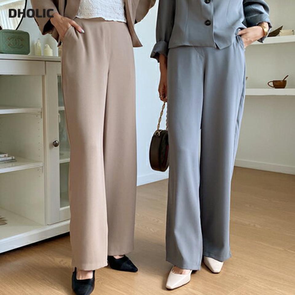 バックゴムスラックス・全3色・t64695 レディース 【pt】韓国ファッション ボトムス ロング ロングパンツ スラックスパンツ スラックス ストレート ゴム ベーシック 体型カバー ポケット オフィスルック デイリー 足長 美脚 秋 春