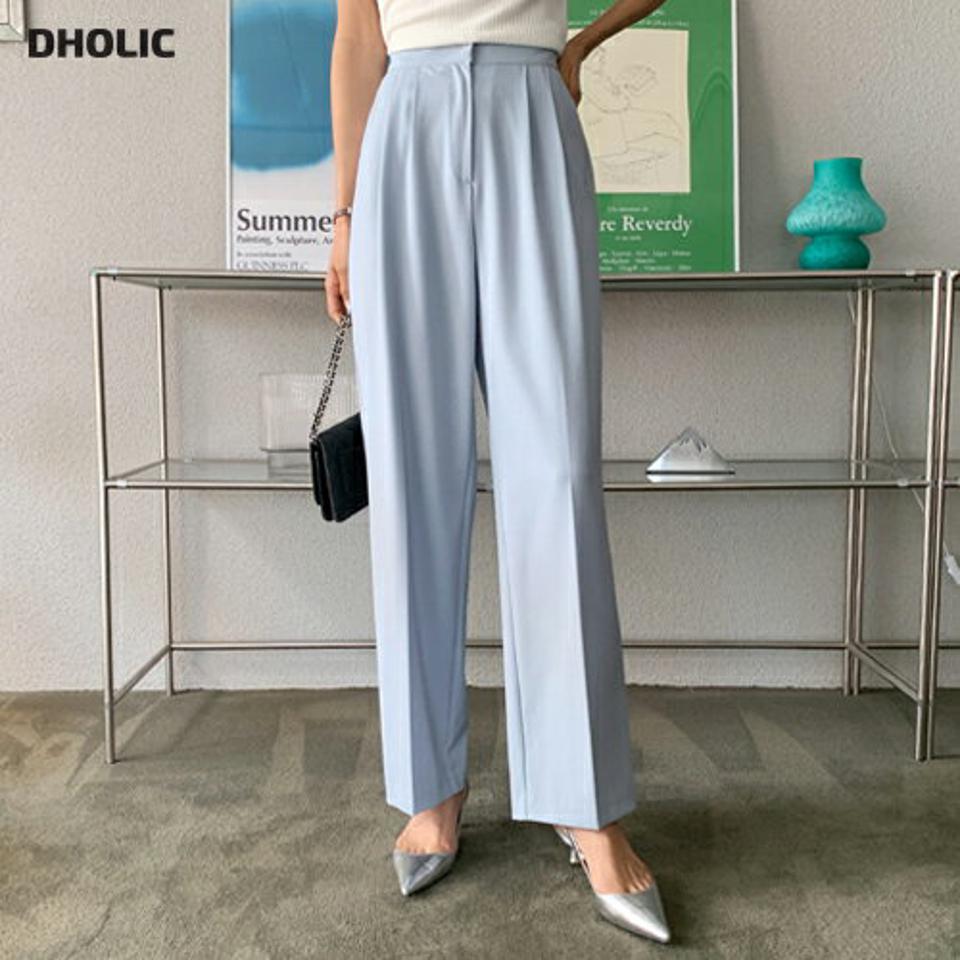 タックワイドスラックス・全3色・b64699 レディース 【pt】韓国ファッション ボトムス ロング ロングパンツ スラックスパンツ スラックス ワイド ストレート ゴム ベーシック ポケット デイリー 足長 秋 春