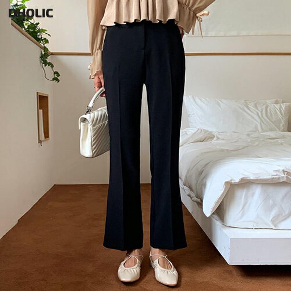 くるみボタンスリムスラックス・全3色・t58059 レディース 【pt】韓国ファッション ボトムス ロング ロングパンツ スラックスパンツ スラックス スリム フレア ベーシック 体型カバー ポケット オフィスカジュアル デイリー 足長 美脚 秋 春