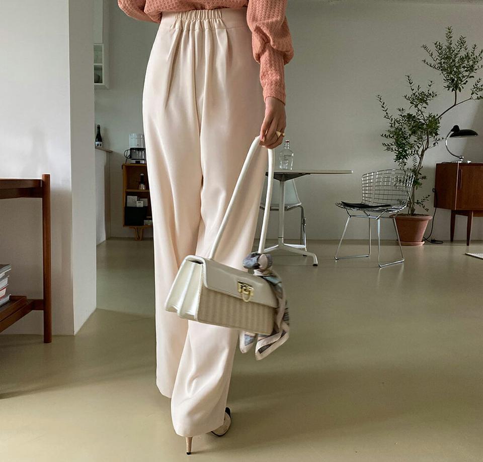 バックゴムロングスラックス・全3色・t58044 レディース 【pt】韓国 ファッション ボトムス ロング ロングパンツ スラックスパンツ スラックス ロング丈 ストレート ゴム ベーシック ポケット オフィスカジュアル デイリー 足長 美脚 秋 春