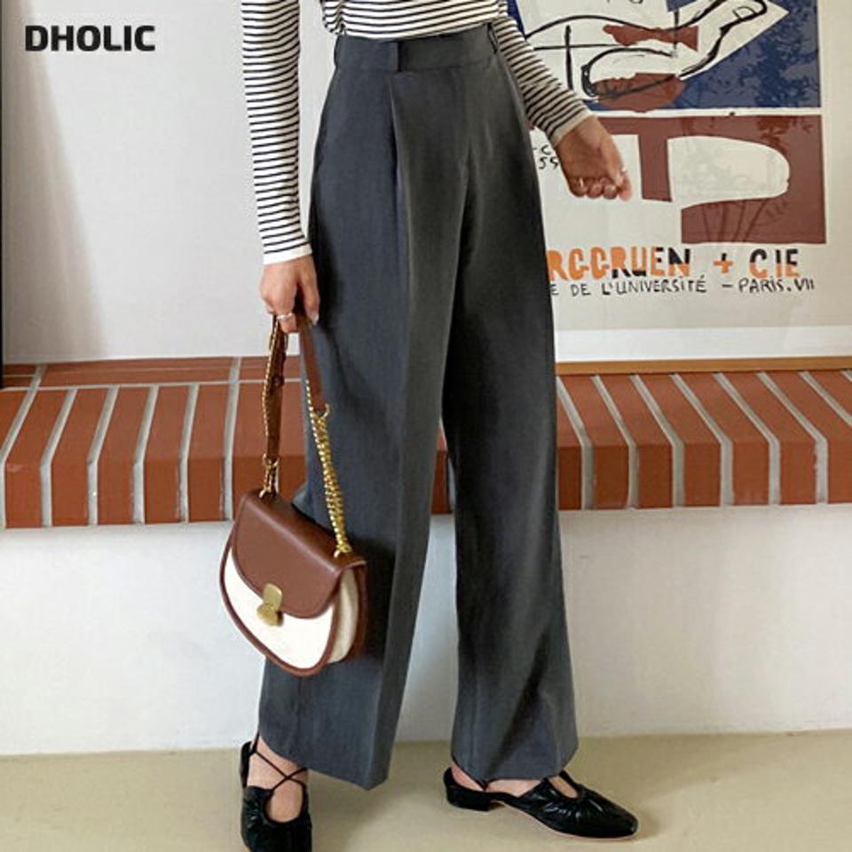 ワイドスラックス・全4色・t58045 レディース 【pt】韓国ファッション ボトムス ロング ロングパンツ スラックスパンツ スラックス ワイド ストレート ゴム ベーシック ポケット オフィスカジュアル デイリー 美脚 秋 春