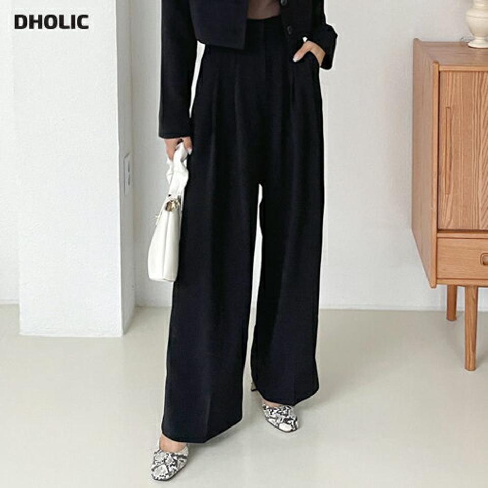 タックワイドスラックス・全2色・t62715 レディース 【pt】韓国ファッション ボトムス ロング ロングパンツ スラックスパンツ スラックス ワイド ゴム ツータック デイリー ポケット オフィスカジュアル 美脚 秋 春