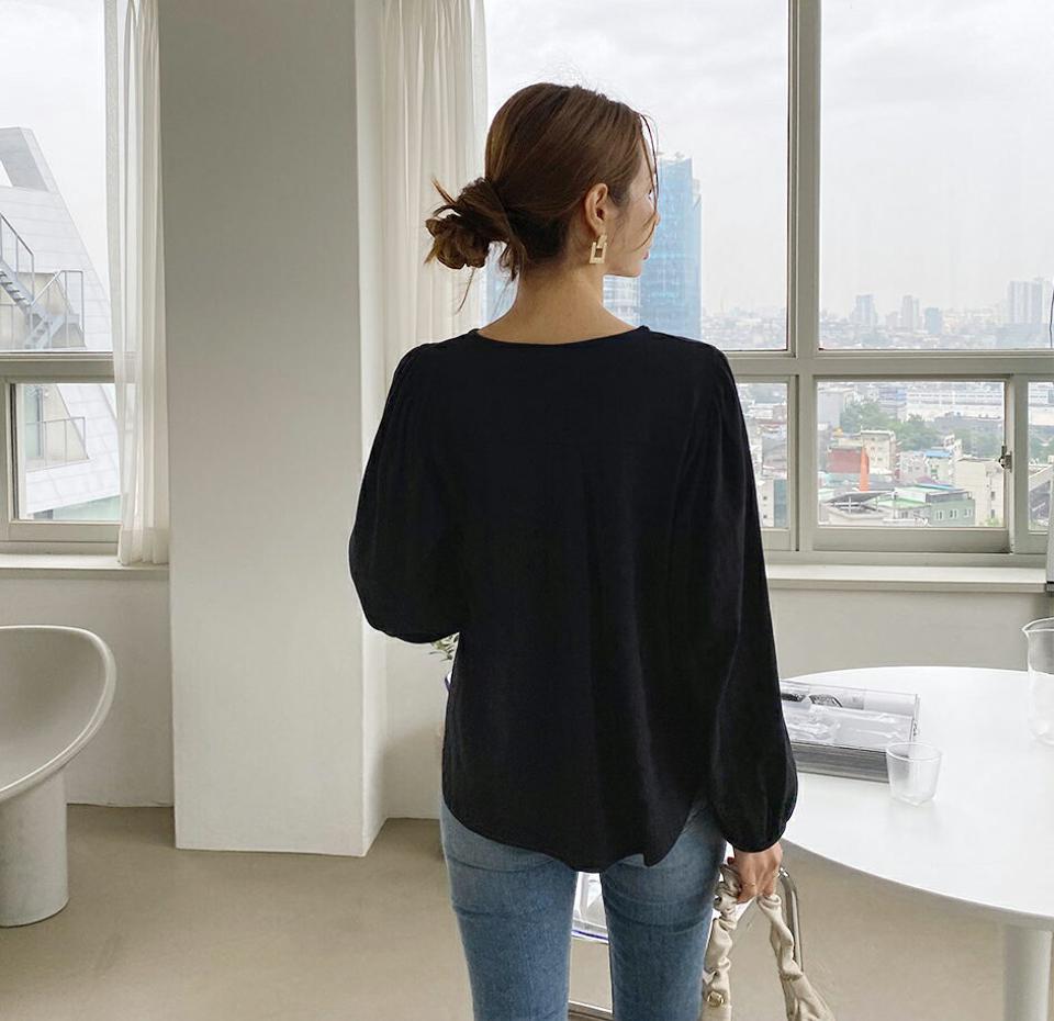 エスニックパフTシャツ・全3色・b69819 レディース 【tops】トップス Tシャツ 長袖 パフスリーブ パフ袖 エスニック 柄 大人 かわいい 春 秋 韓国 ファッション ハイホリHIHOLLI