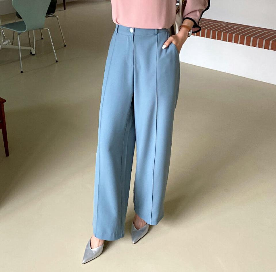 センタープレスワイドスラックス・全3色・t58086 レディース 【pt】韓国 ファッション ボトムス ロング ロングパンツ スラックスパンツ スラックス ワイド センタープレス 体型カバー ポケット オフィスカジュアル デイリー 足長 美脚 秋 春