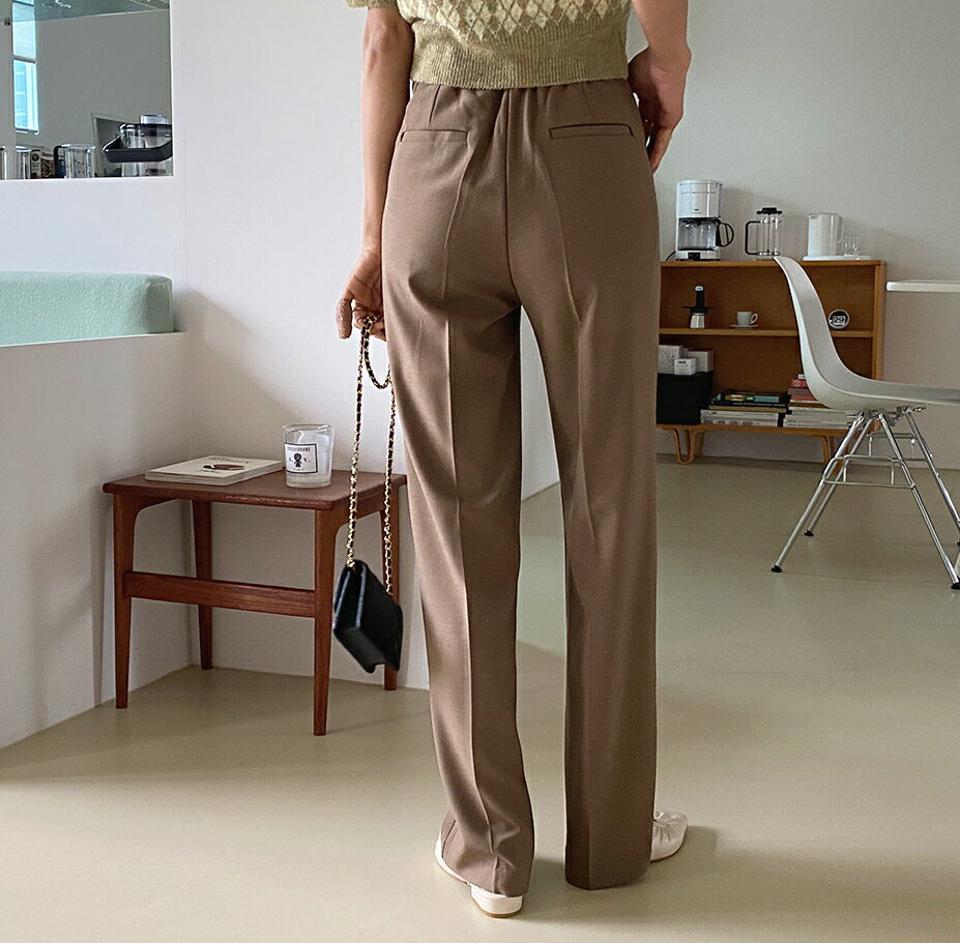 ワイドタックスラックス・全3色・b58088 レディース 【pt】韓国ファッション ボトムス ロング ロングパンツ スラックスパンツ スラックス ワイド タック ストレート ベーシック ポケット オフィスカジュアル デイリー 足長 美脚 秋 春