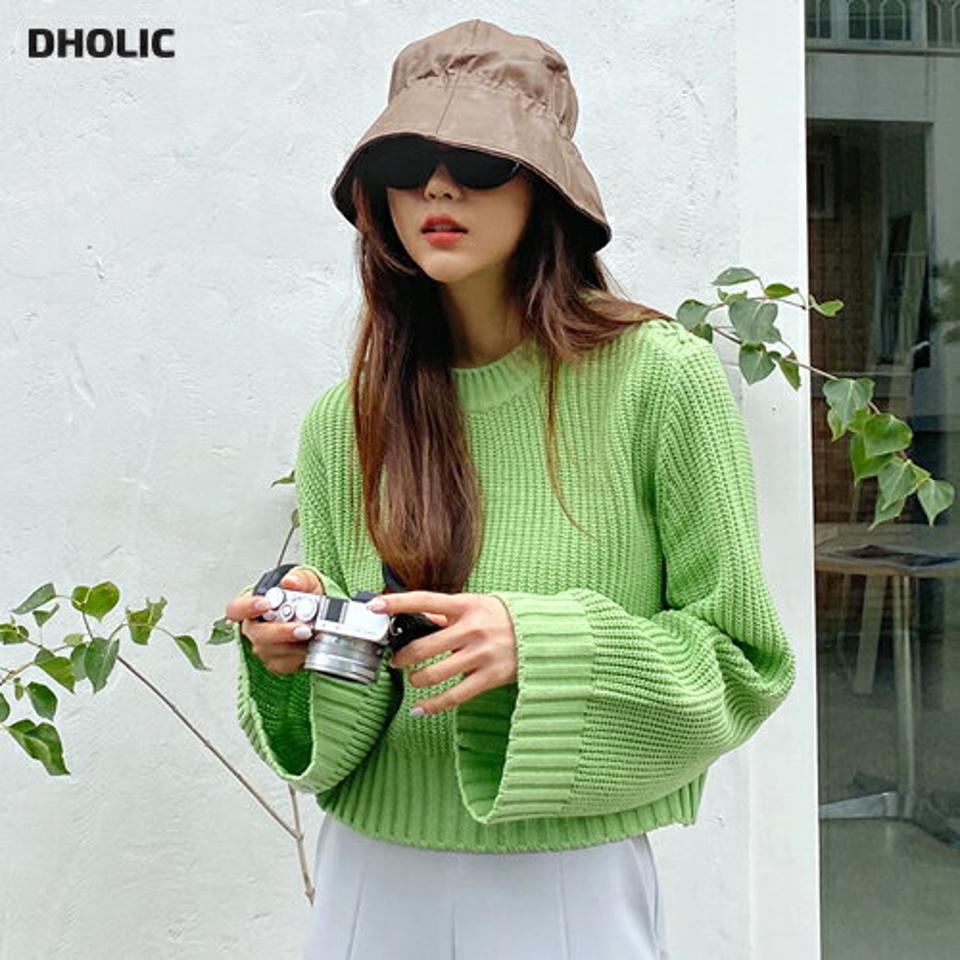 ショルダーレースアップクロップドニット・全4色・t62768 レディース 【tops】韓国 ファッション トップス ニット 大人 長袖 ラウンドネック ショルダー レースアップ クロップド丈 シンプル カジュアル 体型カーバー 細身 フェミニン 上品 秋 春