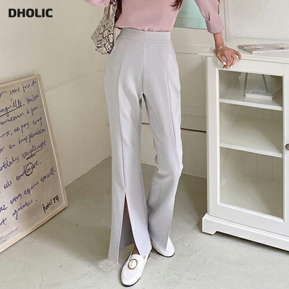 スリットスリムスラックス・全3色・t62795 レディース 【pt】韓国ファッション ボトムス ロング ロングパンツ スラックスパンツ スラックス スリット スリム タック フレア ポケット オフィス デイリー 足長 美脚 秋 春