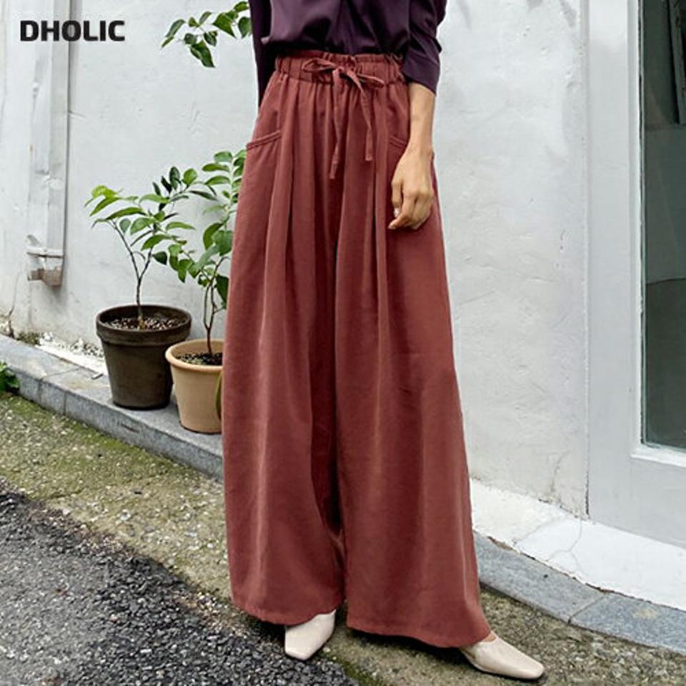 ギャザーワイドパンツ・全4色・t62772 レディース 【pt】韓国 ファッション ボトムス ロング ロングパンツ ワイドパンツ ギャザー ワイド ゴム ストリング 体型カバー ポケット カジュアル デイリー 足長 美脚 秋 春