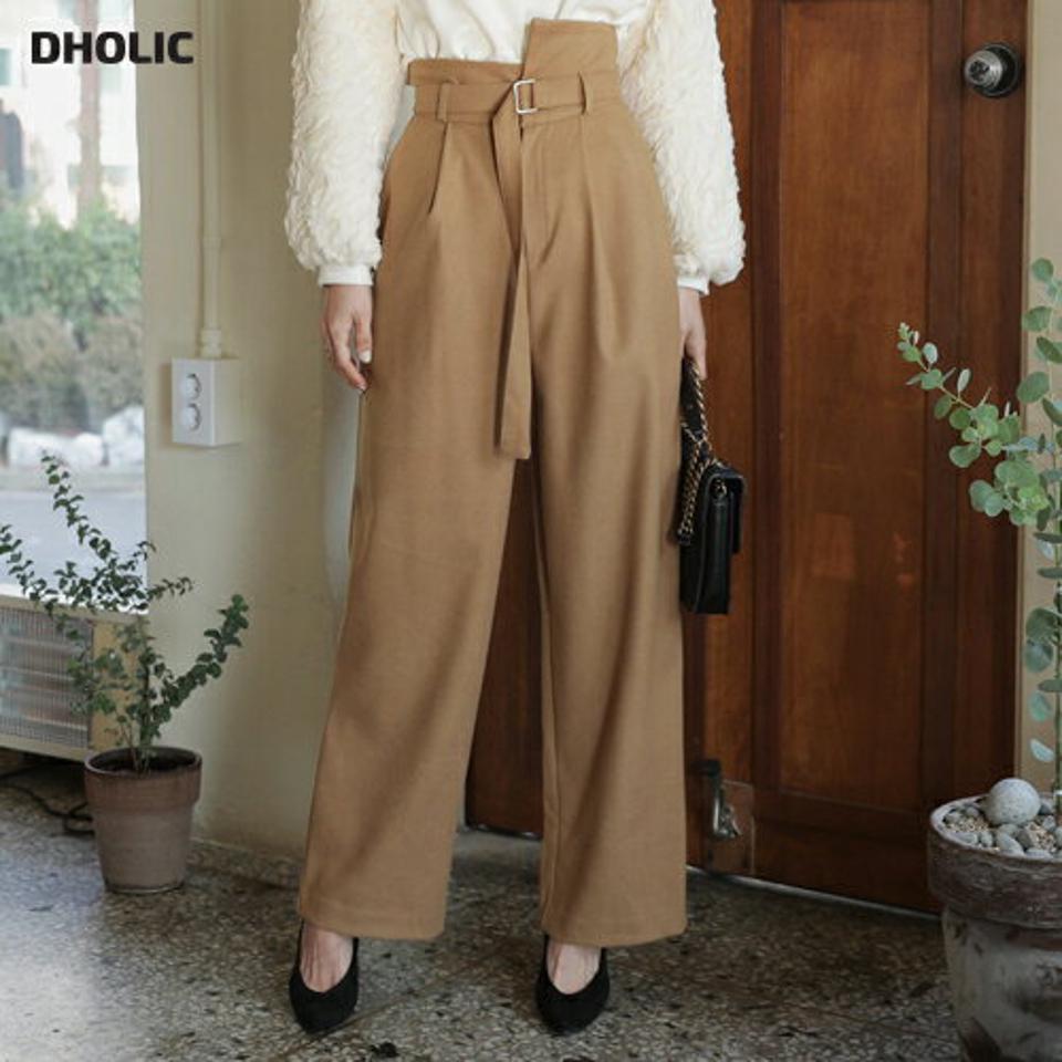 ベルトSETアンバランスウエストパンツ・全2色 t55306 レディース【pt】ガウチョパンツ ボトムス パンツ アンバランス ベルトセット ハイウエスト ユニーク ロング ロングパンツ ワイド ワイドパンツ ワンタック 上品 無地 ハイホリHIHOLLI