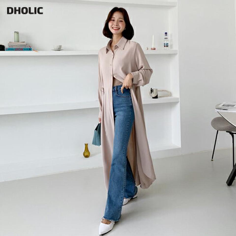 ベルトシャツロングワンピース・全3色・t62736 レディース 【ops】韓国 ファッション ワンピース ロング ロングワンピース 大人 シャツワンピース ロング丈 長袖 Aライン ストラップ カフス ボタン シンプル フェミニン 体型カバー 秋 春