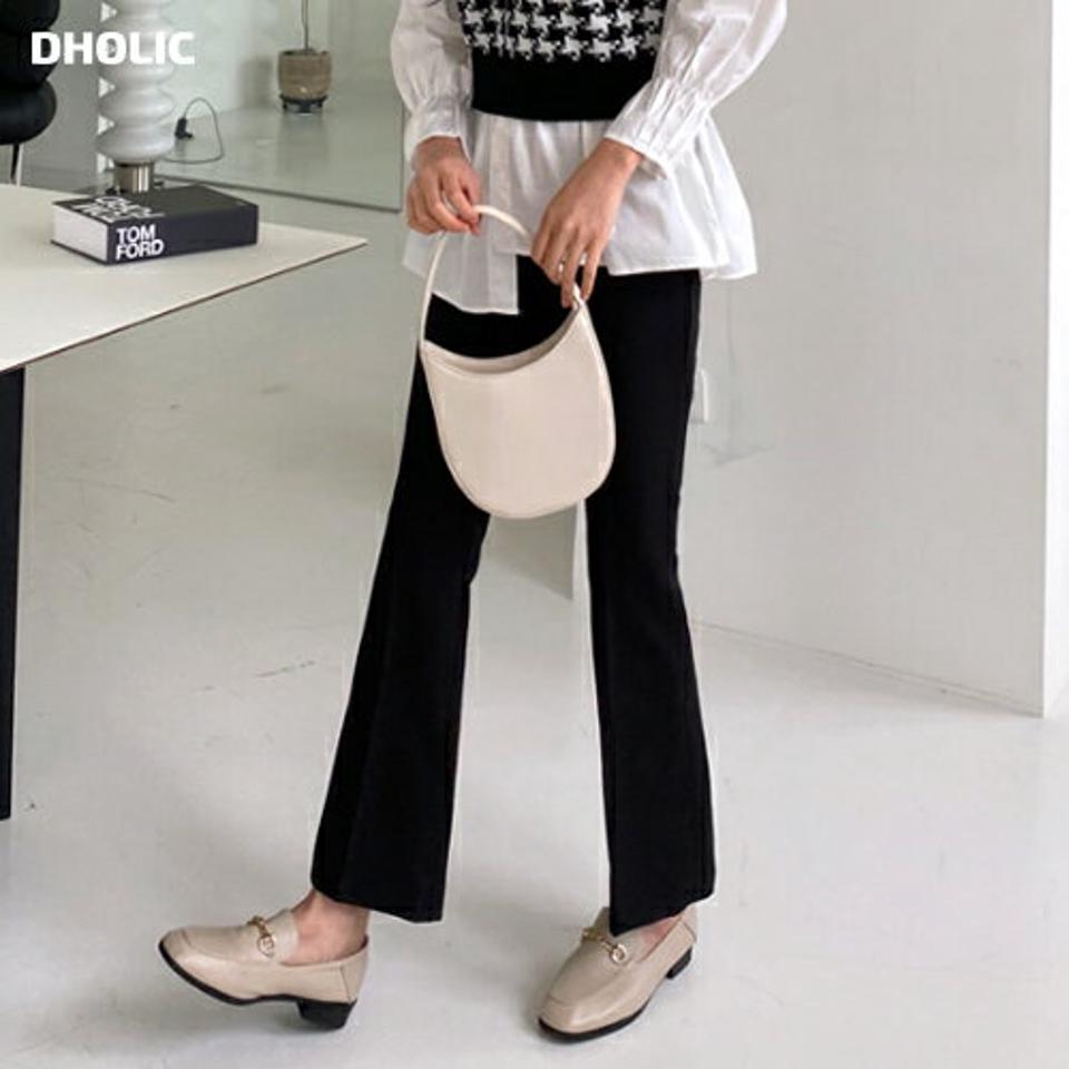 フレアスラックスパンツ・全2色・t65001 レディース 【pt】韓国 ファッション ボトムス パンツ ロング ロングパンツ スラックスパンツ スラックス フレア ポケット ボタン ベーシック 美脚 足長 細身 着痩せ 体型カーバー シンプル 春 秋 NIJU