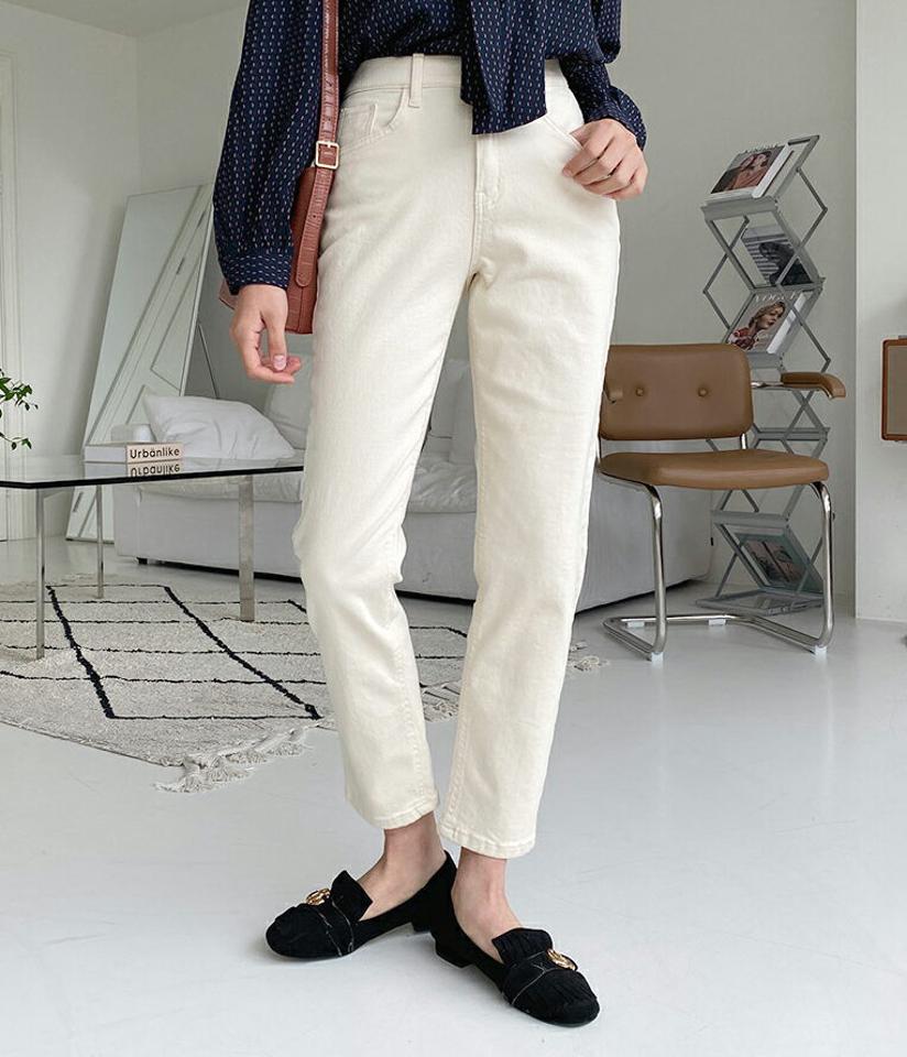 コットン混テーパードパンツ・全4色・t64996 レディース 【pt】韓国ファッション ボトムス パンツ ロング ロングパンツ コットン 混紡 デイリー ポケット ボタン テーパード スリット ベーシック 美脚 足長 細身 着痩せ 春 秋 NIJU