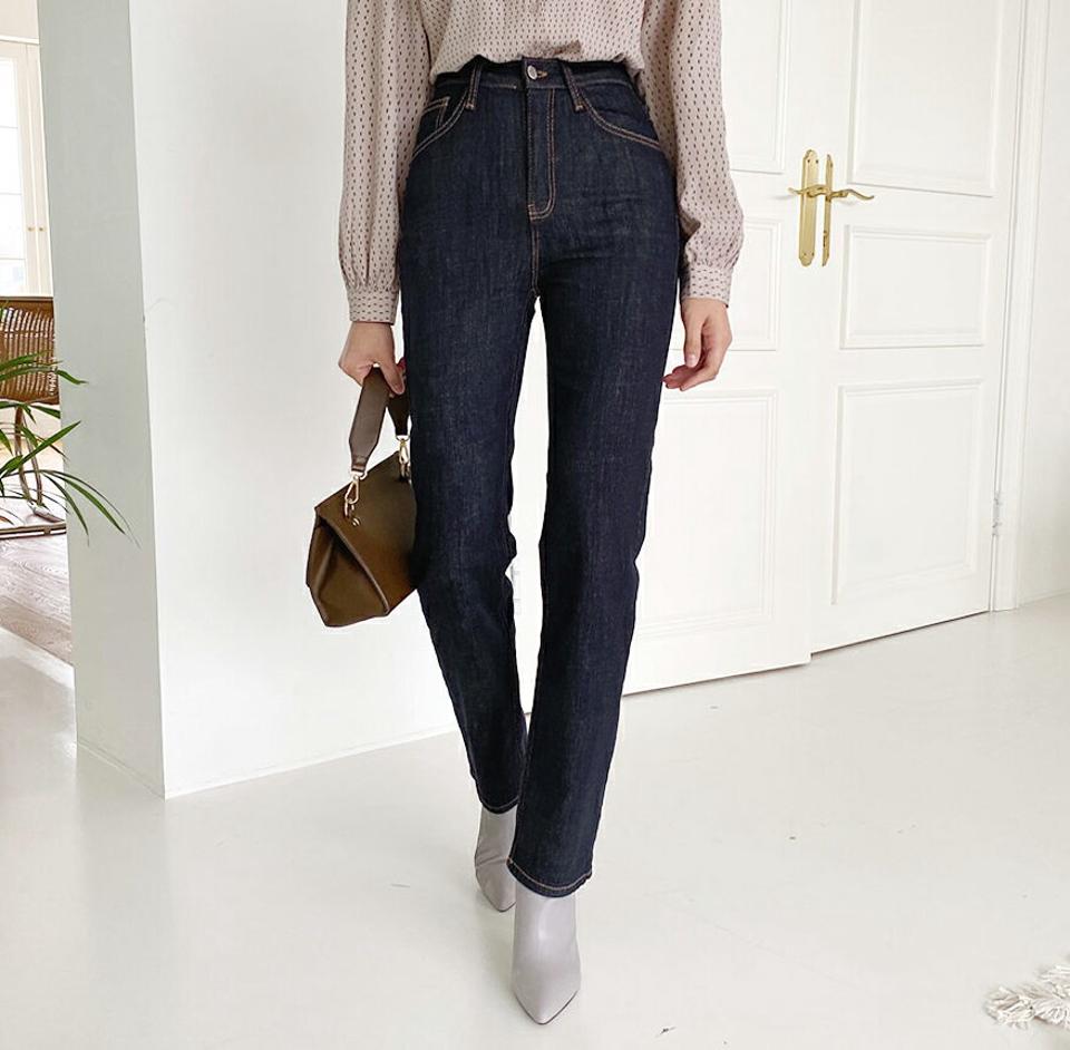 【10%OFF】ノンフェイドスリムデニムパンツ・全1色・t64997 レディース 【pt】韓国ファッション ボトムス パンツ ロング ロングパンツ デニムパンツ デニム 美脚 スリム ノンフェイド ベーシック ボタン 細身 カジュアル 春 秋 NIJU 旬セール