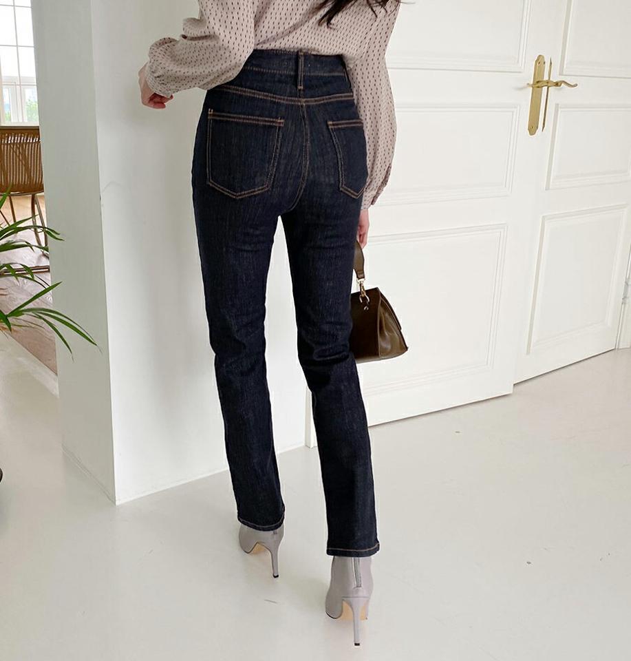 【10%OFF】ノンフェイドスリムデニムパンツ・全1色・t64997 レディース 【pt】韓国ファッション ボトムス パンツ ロング ロングパンツ デニムパンツ デニム 美脚 スリム ノンフェイド ベーシック ボタン 細身 カジュアル 春 秋 NIJU 旬セール