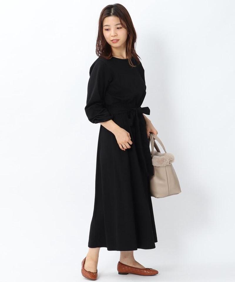 【WEB限定】ナチュラルスムース ウエストリボンワンピース