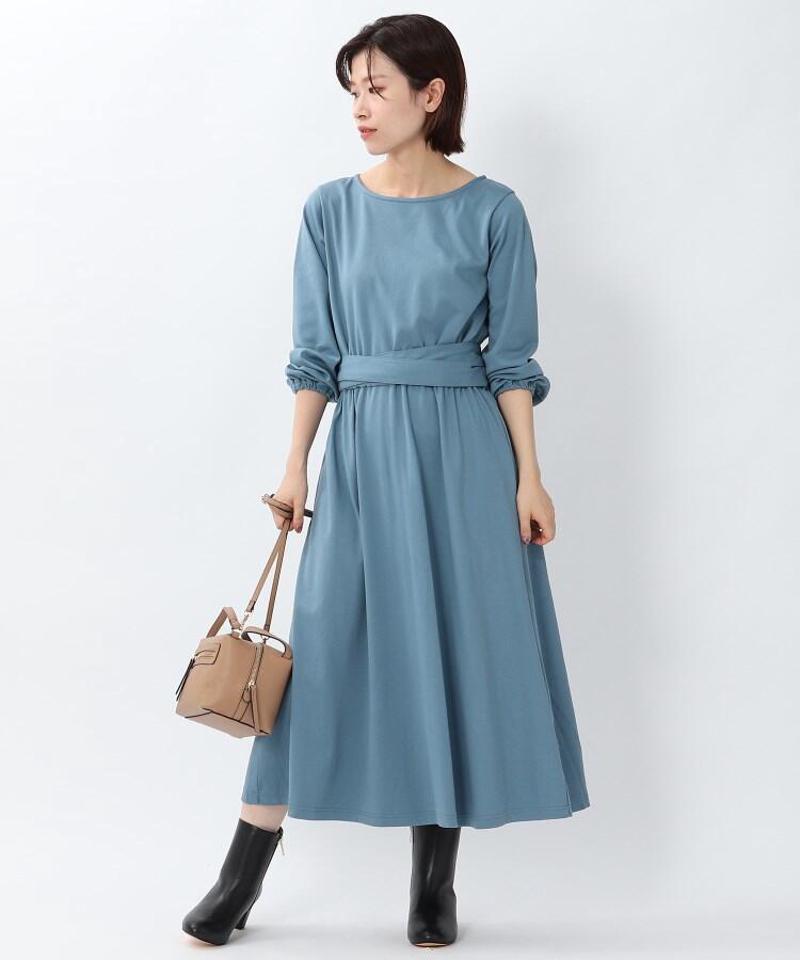 【WEB限定】ナチュラルスムース ウエストリボンワンピース