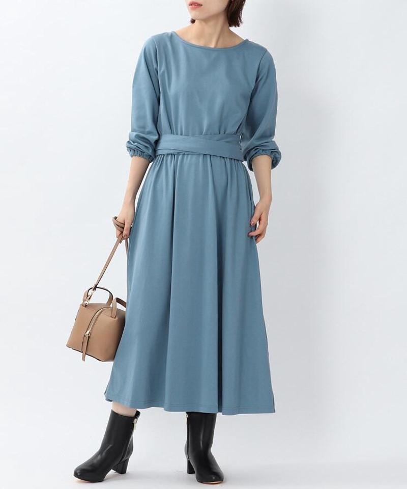 【WEB限定】ナチュラルスムース ウエストリボンワンピース