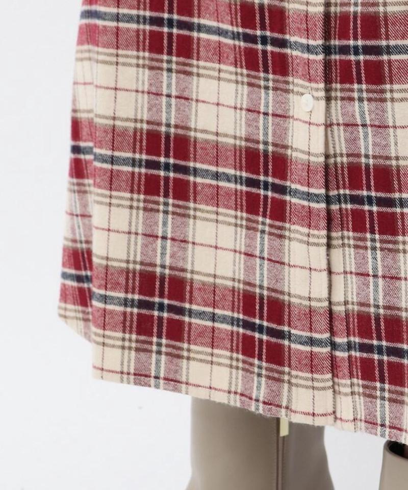 【WEB限定】チェック柄シャツワンピース