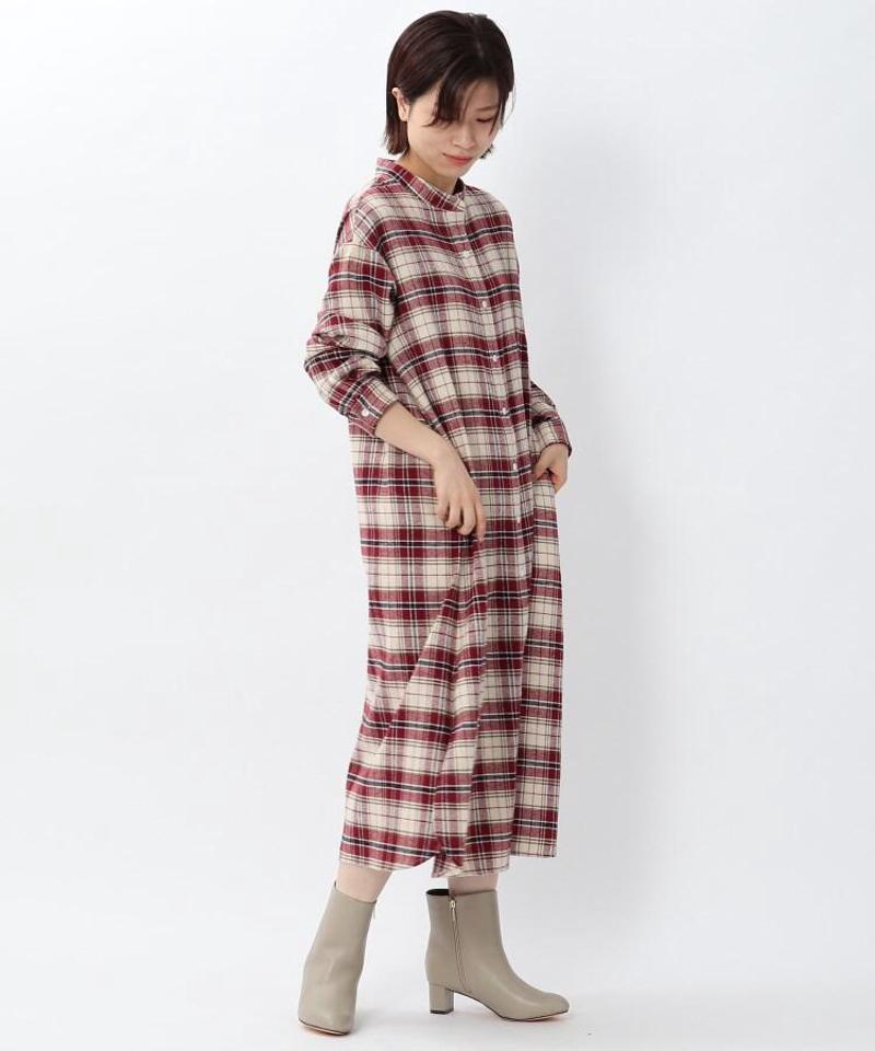 【WEB限定】チェック柄シャツワンピース