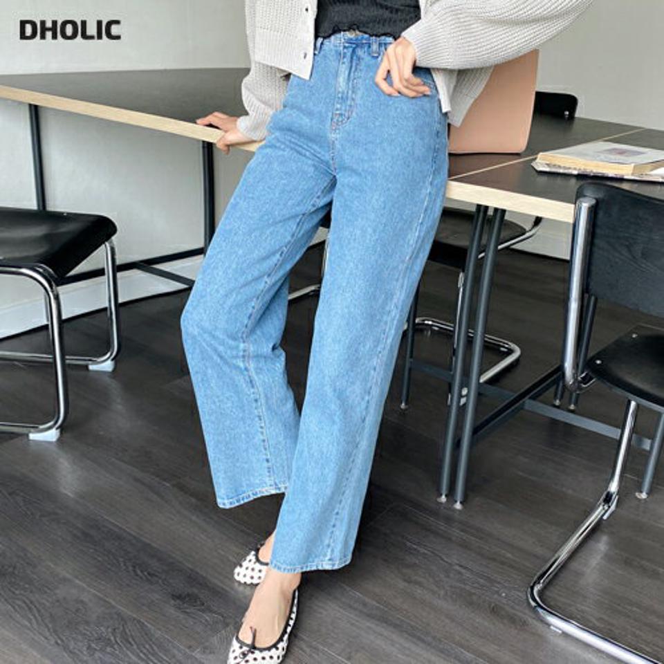 ワイドデニムパンツ・全1色・t00806 レディース 【pt】韓国ファッション ボトムス パンツ ロング ロングパンツ デニムパンツ デニム ワイド 美脚 ストレート ポケット 細身 体型カバー カジュアル 足長 春 秋 NIJU