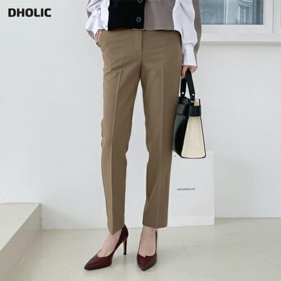 9分丈スリムフィットスラックスパンツ・全4色・t70037 レディース 【pt】スラックス パンツ ズボン ロングパンツ スリム クロップド丈 タイト 単色 無地 シンプル ベーシック 大人 春 秋 韓国 ファッション ハイホリHIHOLLI