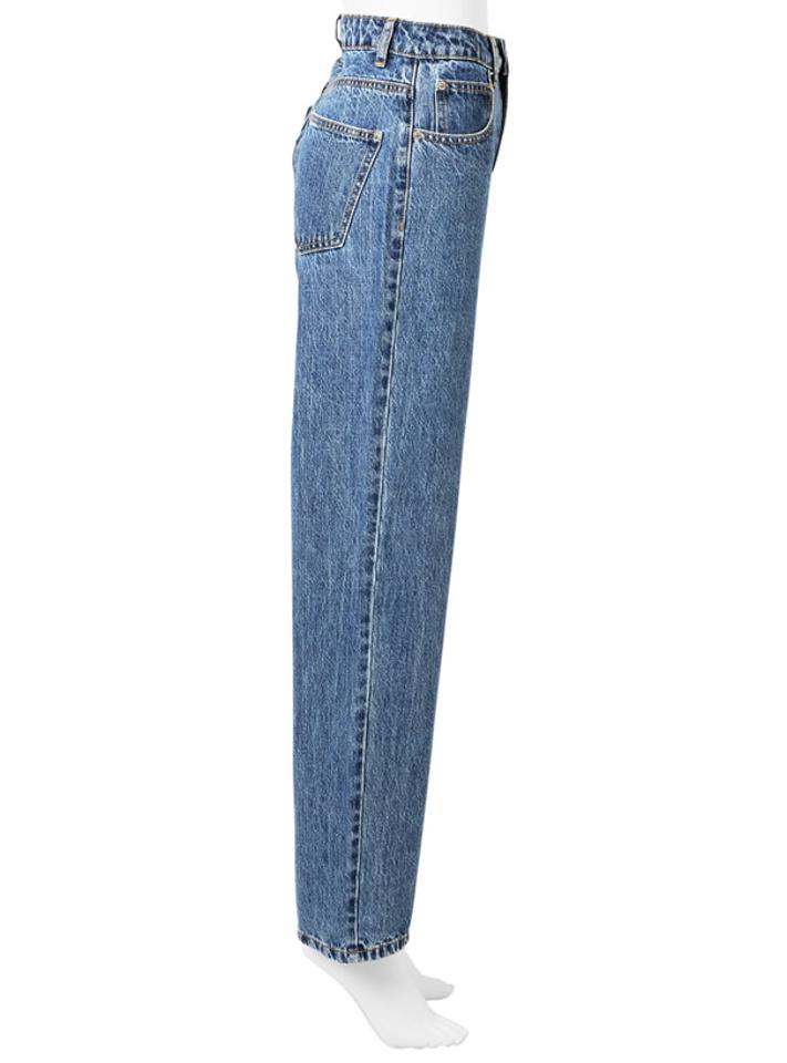 ハイウエストルーズデニムパンツ
