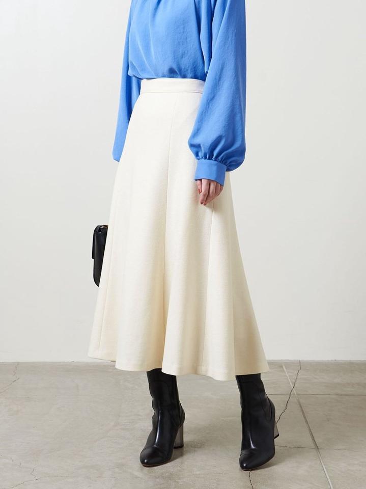 <UNITED ARROWS>ウールスムース セミフレア スカート B †
