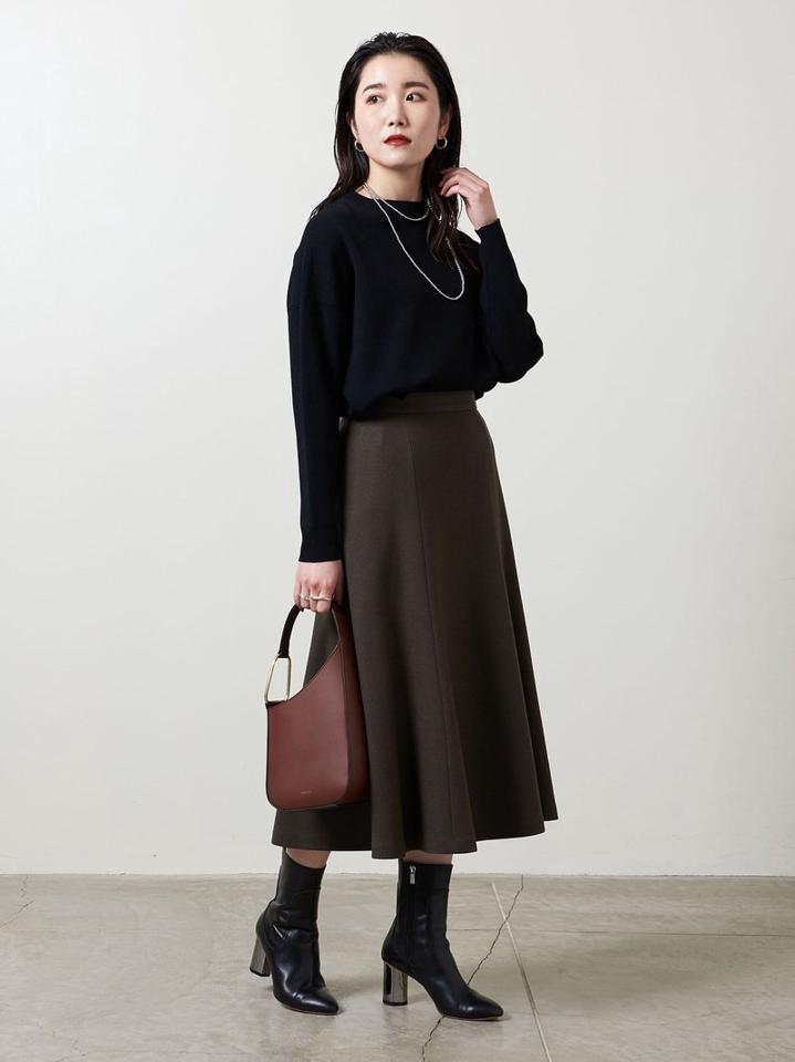 <UNITED ARROWS>ウールスムース セミフレア スカート B †
