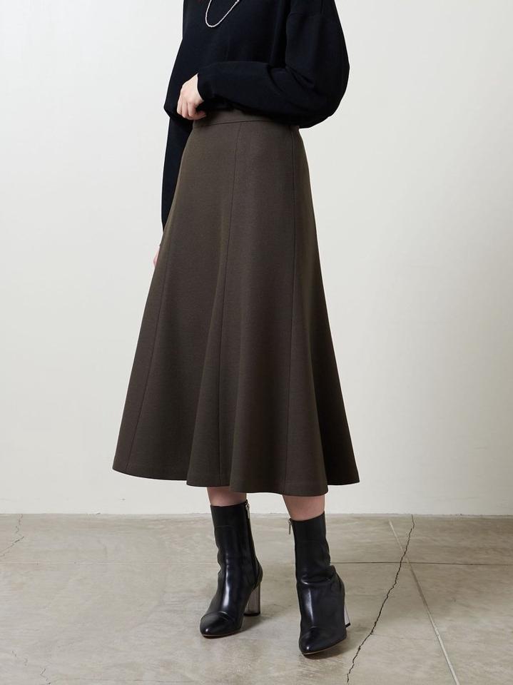 <UNITED ARROWS>ウールスムース セミフレア スカート B †