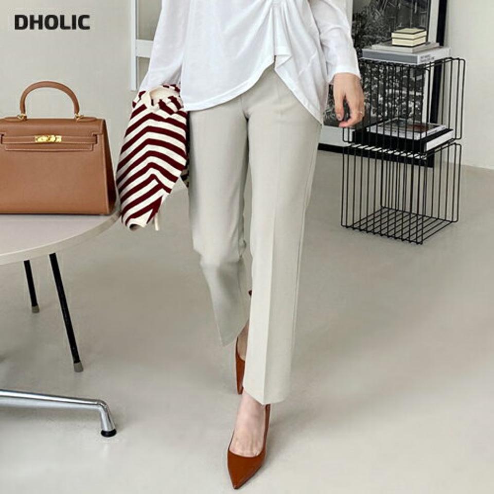 ストレートフィットスラックス・全3色・b00317 レディース 【pt】スラックス パンツ ズボン ロングパンツ 単色 無地 シンプル ベーシック ストレート 大人 オフィスカジュアル 春 秋 韓国ファッション ハイホリHIHOLLI