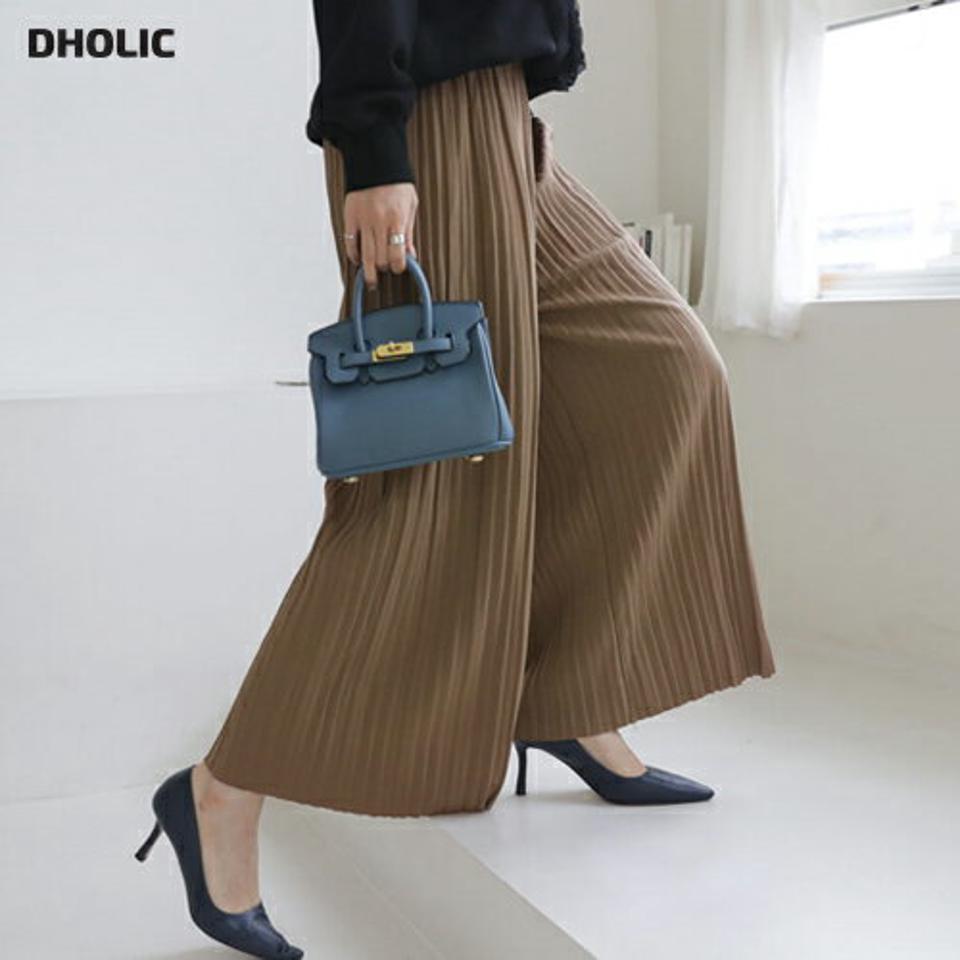 ウエストゴムプリーツワイドパンツ・全4色・b00318 レディース 【pt】パンツ ズボン ロングパンツ ワイド プリーツ ウエストゴム フェミニン 上品 大人 春 秋 韓国ファッション ハイホリHIHOLLI