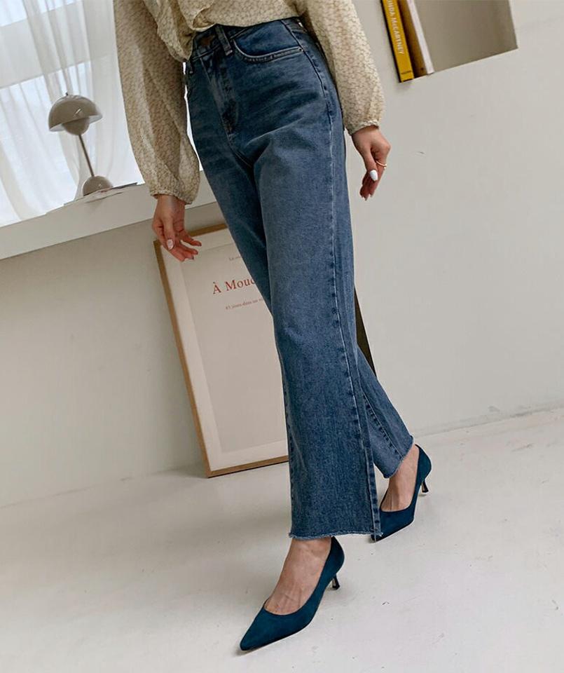 ストレートワイドデニムパンツ・全1色・t58128 レディース 【pt】韓国ファッション ボトムス ロング ロングパンツ ベーシック ストレート ワイド デニムパンツ デニム ハイウエスト 無地 体型カバー 足長 着痩せ 秋 春