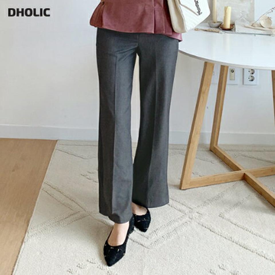 スリットスラックス・全3色・t70097 レディース 【pt】 ボトムス ロング ロングパンツ ベーシック スラックス ストレートライン スリット 足長 着痩せ オフィスカジュアル 春 秋 韓国ファッション ハイホリHIHOLLI