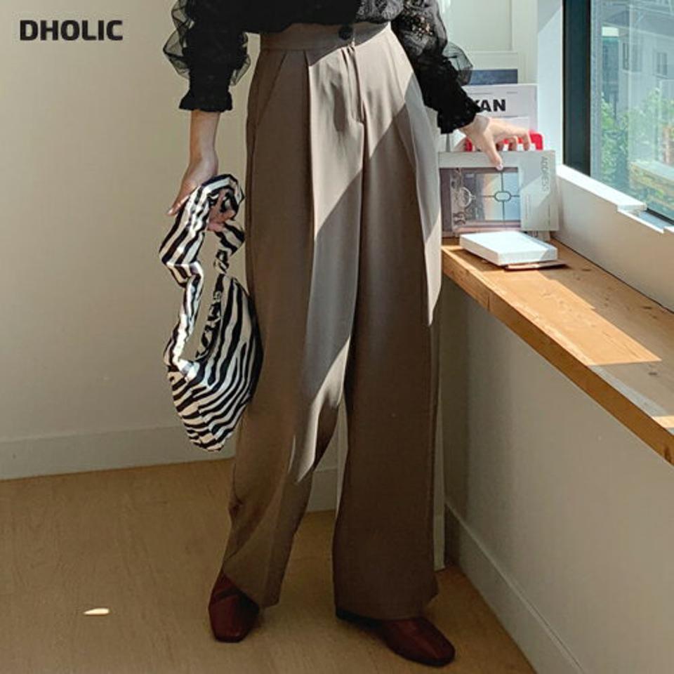 ワイドタックスラックス・全3色・t65496 レディース 【pt】韓国ファッション ボトムス ロング ロングパンツ スラックスパンツ スラックス ワイド タック トレート ポケット ボタン カジュアル デイリー 足長 美脚 フェミニン 秋 春