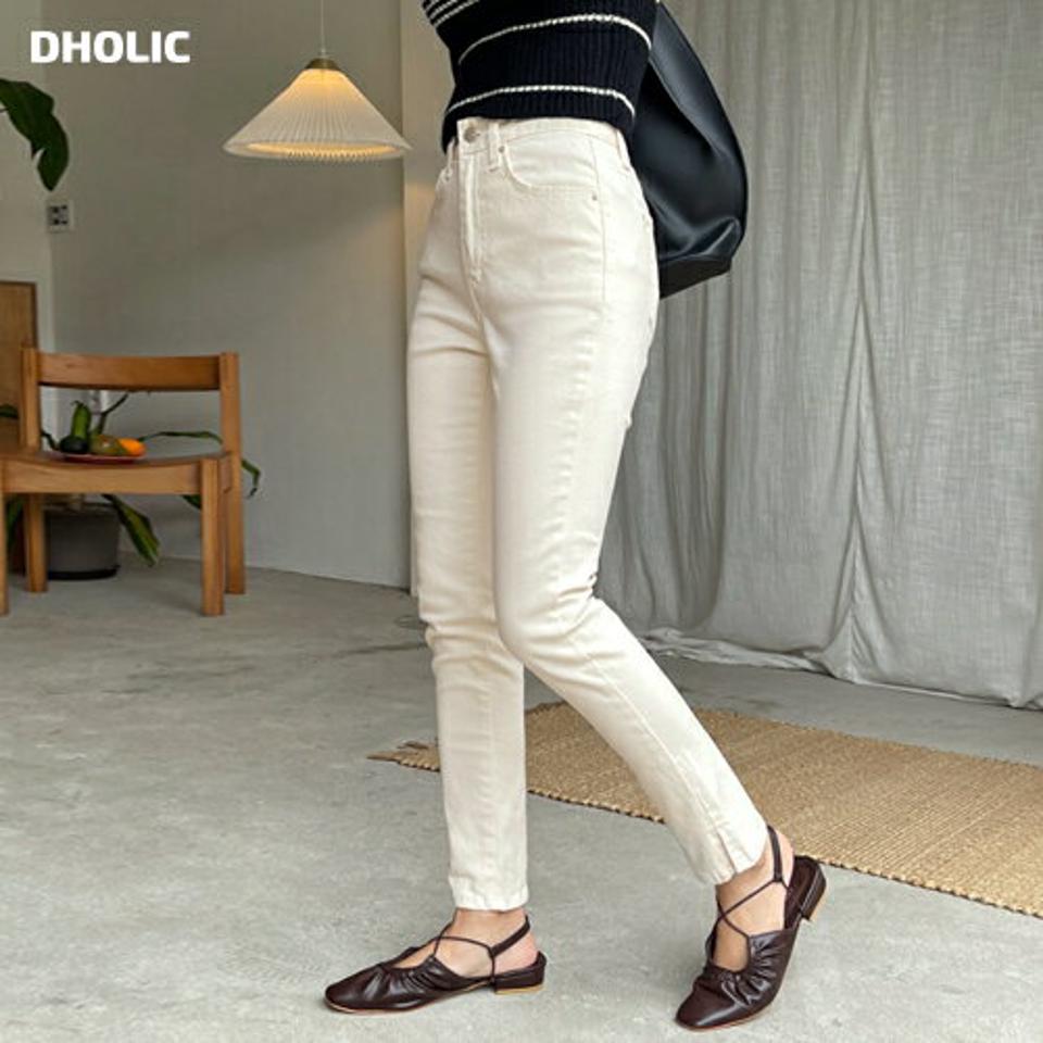 スリットスキニーパンツ・全3色・t62792 レディース 【pt】韓国ファッション ボトムス ロング ロングパンツ キニー スリット スキニーパンツ ロング丈 無地 ボタン ポケット 体型もカバー デイリー 美脚 足長 シンプル 秋 春