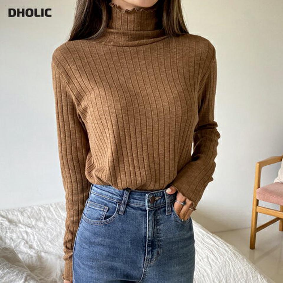 メロウリブタートルネックTシャツ・全4色・t62755 レディース 【tops】韓国ファッション トップス Tシャツ 長袖 タートルネック メロウリブ スリム カジュアル シンプル ガーリー デイリー 体型カバー 細身 フェミニン 秋 春