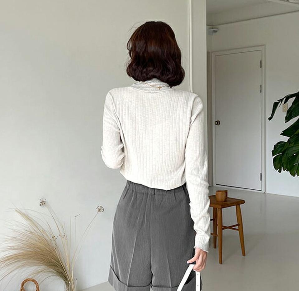 メロウリブタートルネックTシャツ・全4色・t62755 レディース 【tops】韓国ファッション トップス Tシャツ 長袖 タートルネック メロウリブ スリム カジュアル シンプル ガーリー デイリー 体型カバー 細身 フェミニン 秋 春
