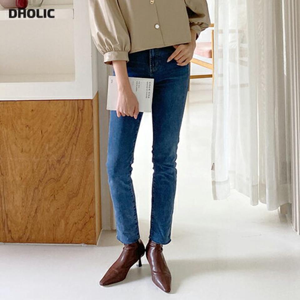 カットオフスキニーデニムパンツ・全1色・t65069 レディース 【pt】韓国ファッション ボトムス パンツ ロング スキニー デニムパンツ スリム フィット 体型カバー 美脚 10分丈 十分丈 カジュアル デイリー 春 秋 NIJU