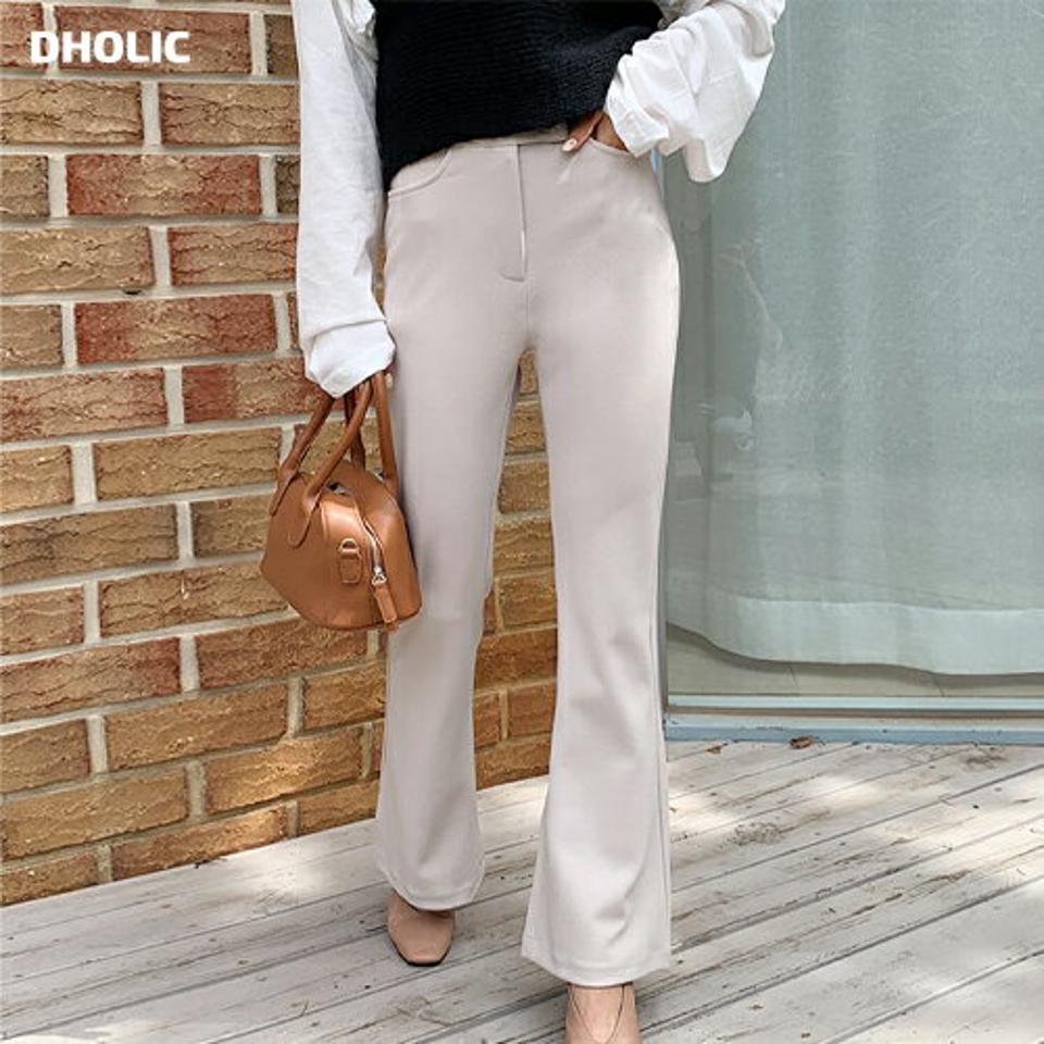 2ボタンフレアパンツ・全3色・t65042 レディース 【pt】韓国 ファッション ボトムス パンツ ロング フレアパンツ ポイン フレア ハイウエスト スリム フィット 美脚 10分丈 十分丈 カジュアル デイリー 春 秋 NIJU