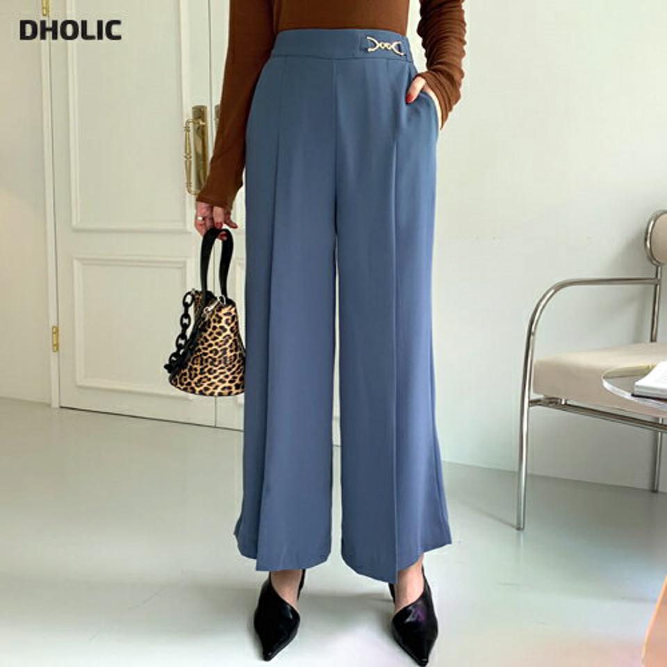 ビットワイドパンツ・全3色・b70043 レディース 【pt】パンツ ズボン ロングパンツ ワイド 単色 無地 シンプル 大人 きれいめ オフィスカジュアル カラーパンツ 春 秋 韓国ファッション ハイホリHIHOLLI