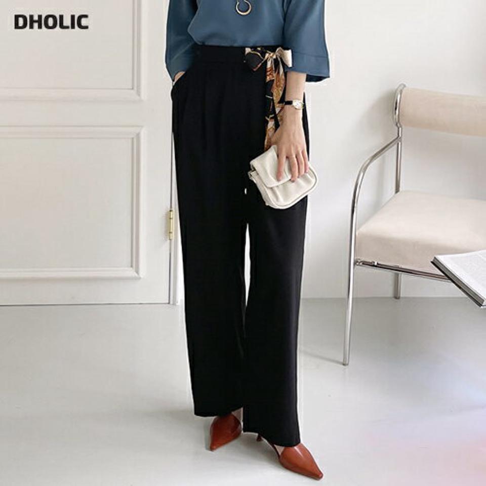 チェーンスカーフワイドパンツ・全3色・t70046 レディース 【pt】パンツ ズボン ロングパンツ ワイド スカーフ 単色 無地 シンプル 大人 ベーシック オフィスカジュアル 春 秋 韓国ファッション ハイホリHIHOLLI